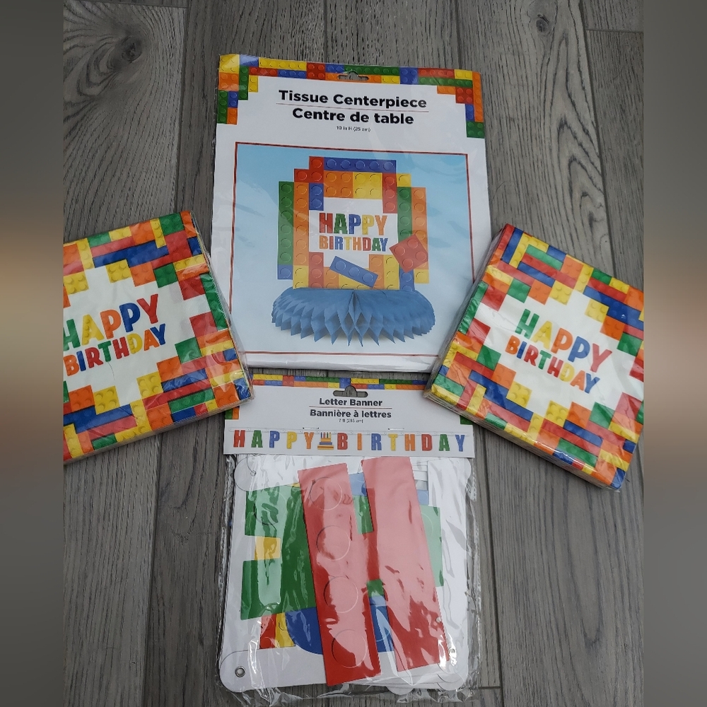 Lego/Brick Birthday Party Pack. New!